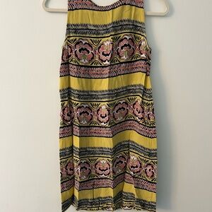 LOFT Yellow Floral Mini Dress